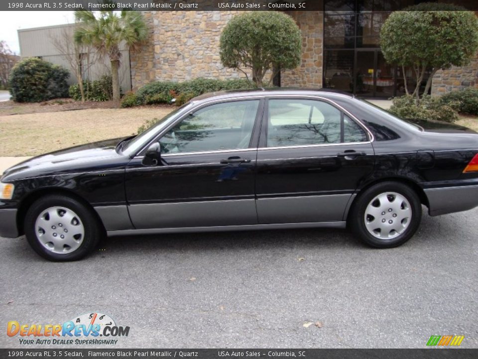 1998 Acura RL 3.5 Sedan Flamenco Black Pearl Metallic / Quartz Photo #3