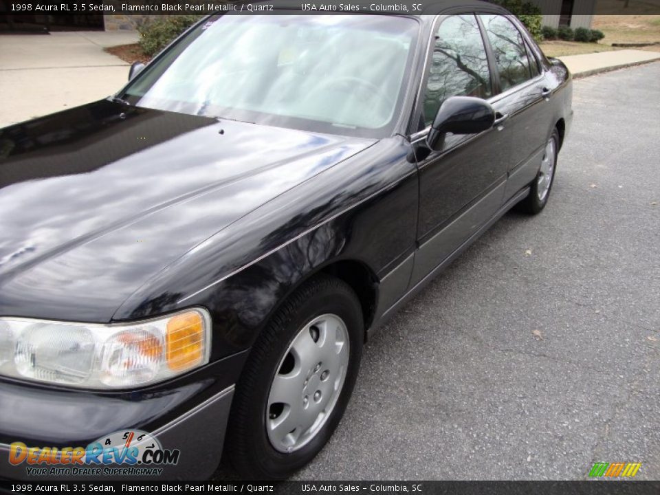 1998 Acura RL 3.5 Sedan Flamenco Black Pearl Metallic / Quartz Photo #4