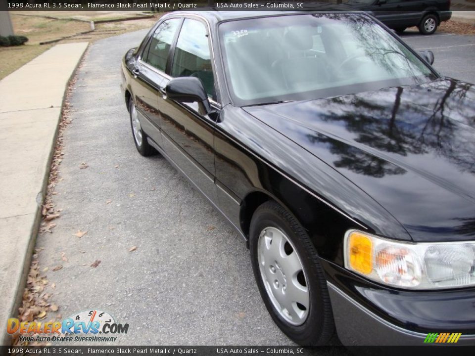 1998 Acura RL 3.5 Sedan Flamenco Black Pearl Metallic / Quartz Photo #8