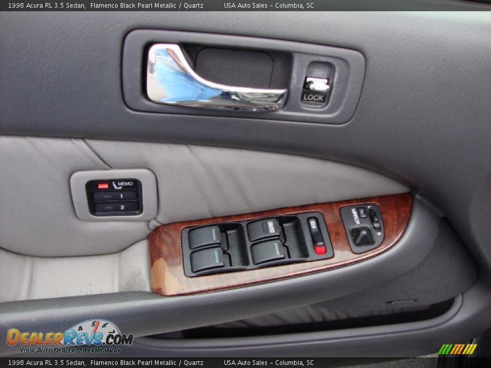 1998 Acura RL 3.5 Sedan Flamenco Black Pearl Metallic / Quartz Photo #32
