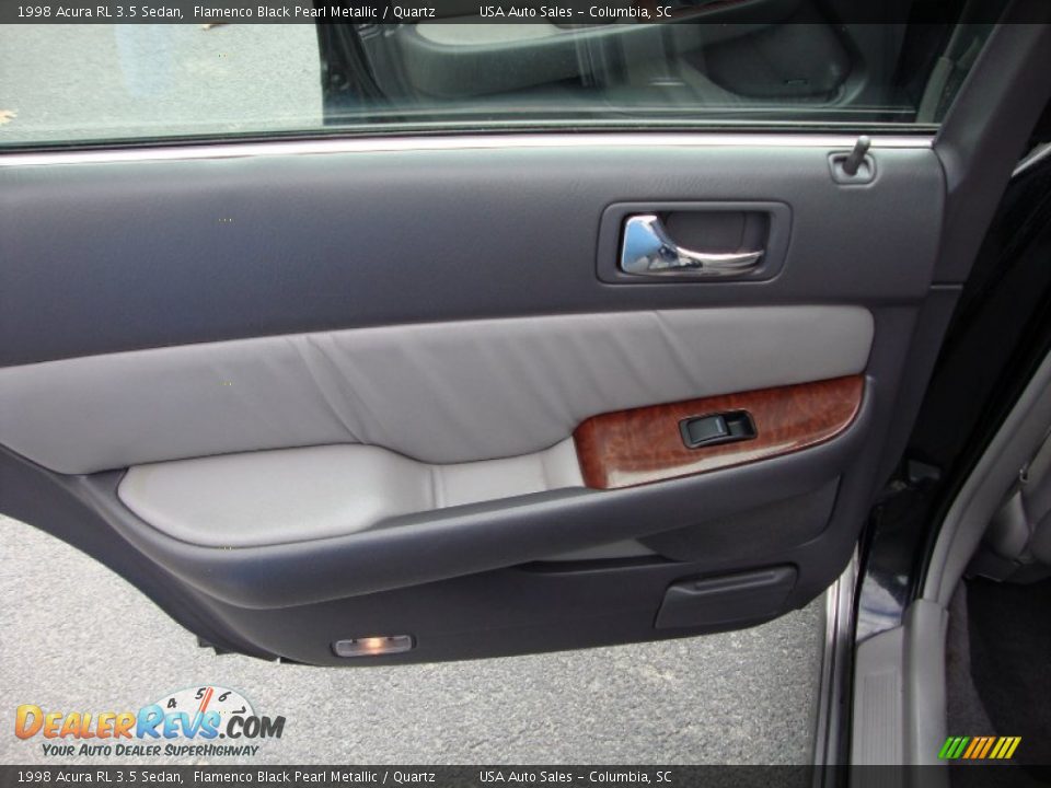 1998 Acura RL 3.5 Sedan Flamenco Black Pearl Metallic / Quartz Photo #35