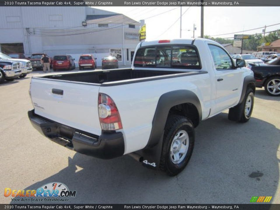 2010 Toyota Tacoma Regular Cab 4x4 Super White / Graphite Photo #5