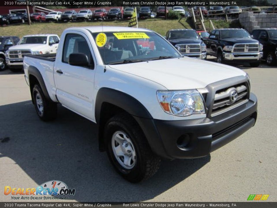 2010 Toyota Tacoma Regular Cab 4x4 Super White / Graphite Photo #7