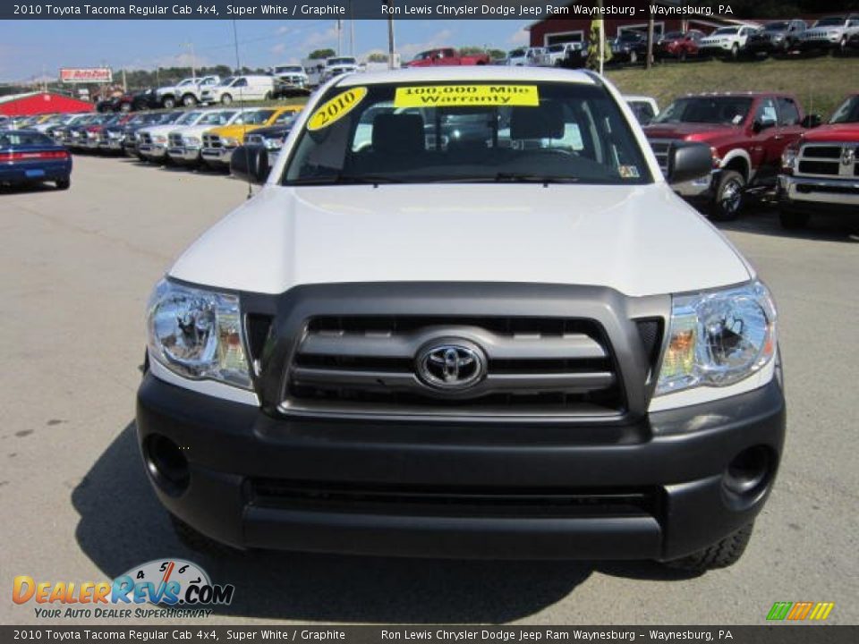 2010 Toyota Tacoma Regular Cab 4x4 Super White / Graphite Photo #8