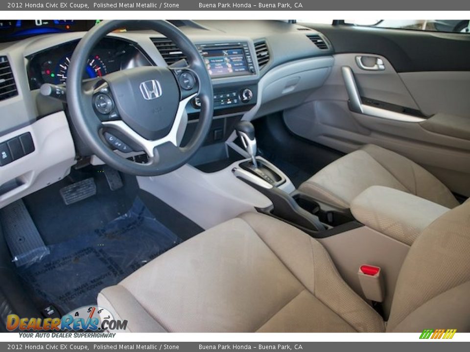 2012 Honda Civic EX Coupe Polished Metal Metallic / Stone Photo #13