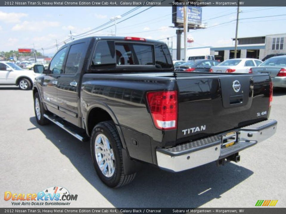 2012 Nissan Titan SL Heavy Metal Chrome Edition Crew Cab 4x4 Galaxy Black / Charcoal Photo #5