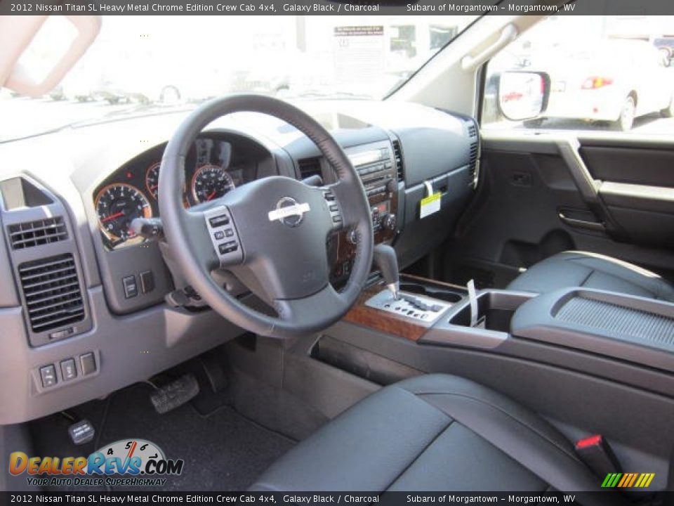 Charcoal Interior - 2012 Nissan Titan SL Heavy Metal Chrome Edition Crew Cab 4x4 Photo #17