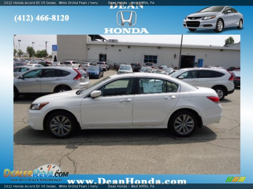 2012 Honda Accord EX V6 Sedan White Orchid Pearl / Ivory Photo #1