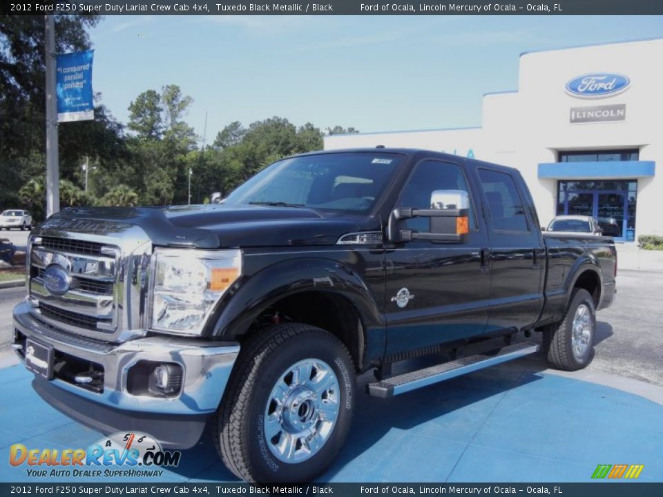 2012 Ford F250 Super Duty Lariat Crew Cab 4x4 Tuxedo Black Metallic / Black Photo #1