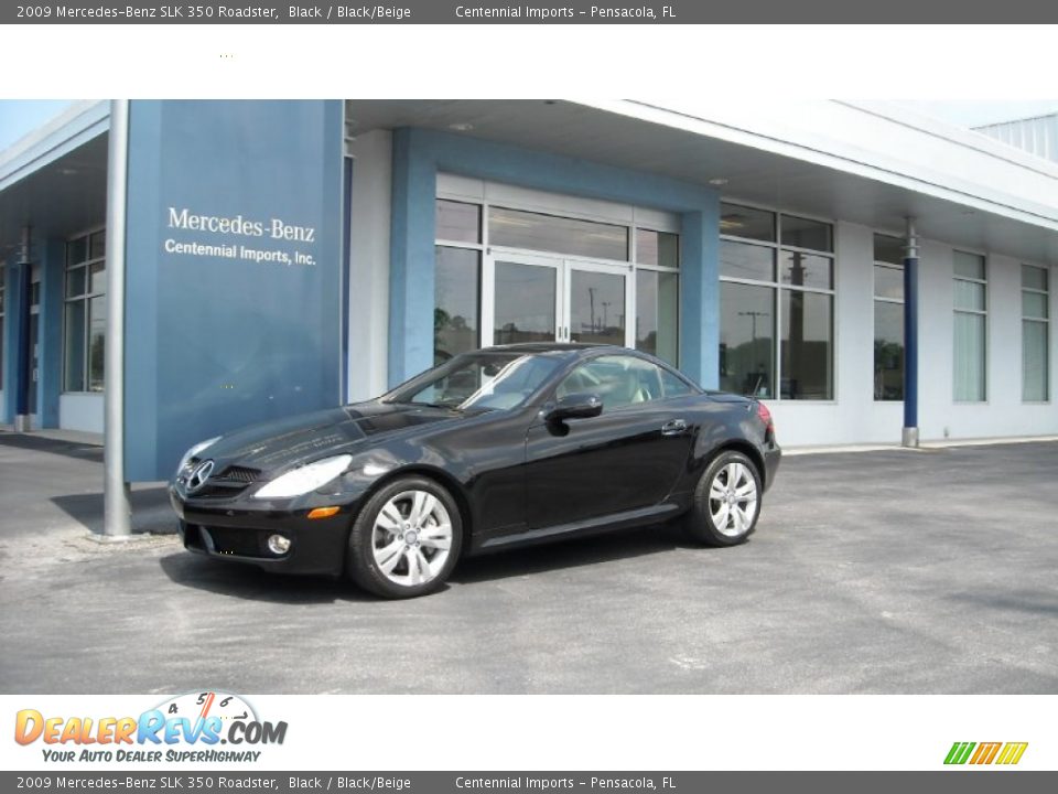 2009 Mercedes-Benz SLK 350 Roadster Black / Black/Beige Photo #1