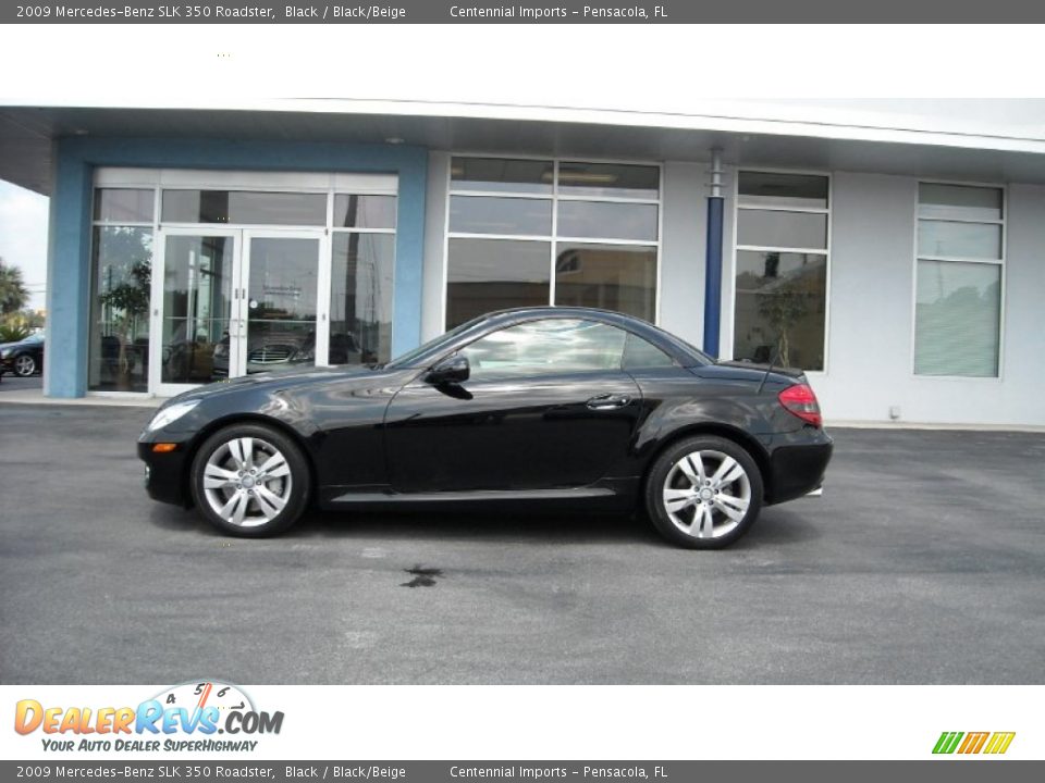 2009 Mercedes-Benz SLK 350 Roadster Black / Black/Beige Photo #2