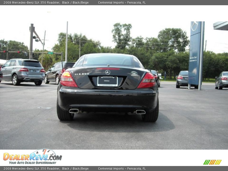 2009 Mercedes-Benz SLK 350 Roadster Black / Black/Beige Photo #4