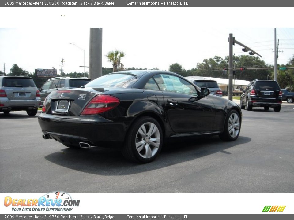 2009 Mercedes-Benz SLK 350 Roadster Black / Black/Beige Photo #5