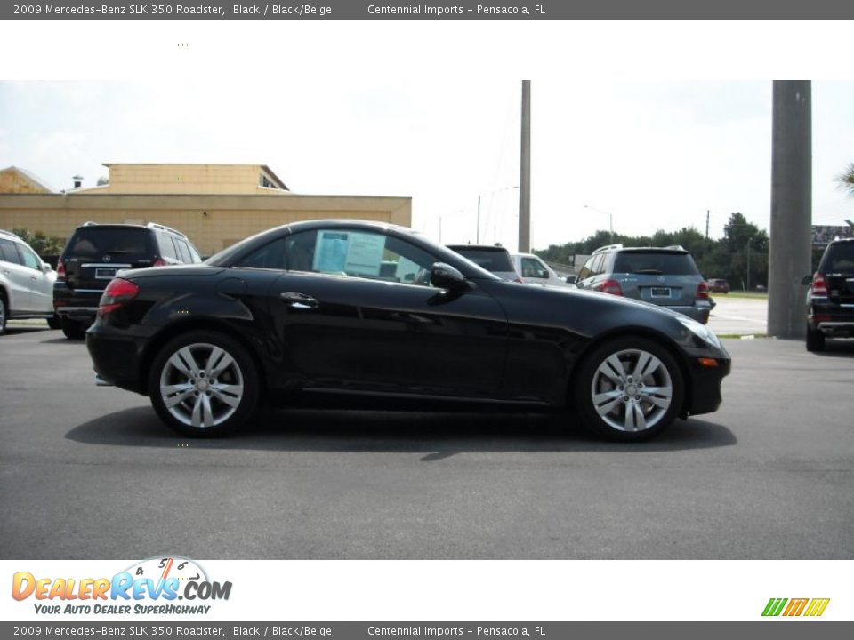 2009 Mercedes-Benz SLK 350 Roadster Black / Black/Beige Photo #6
