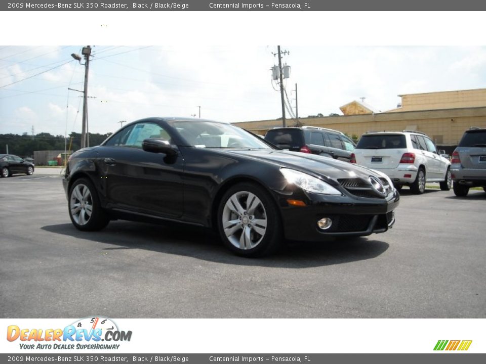 2009 Mercedes-Benz SLK 350 Roadster Black / Black/Beige Photo #7