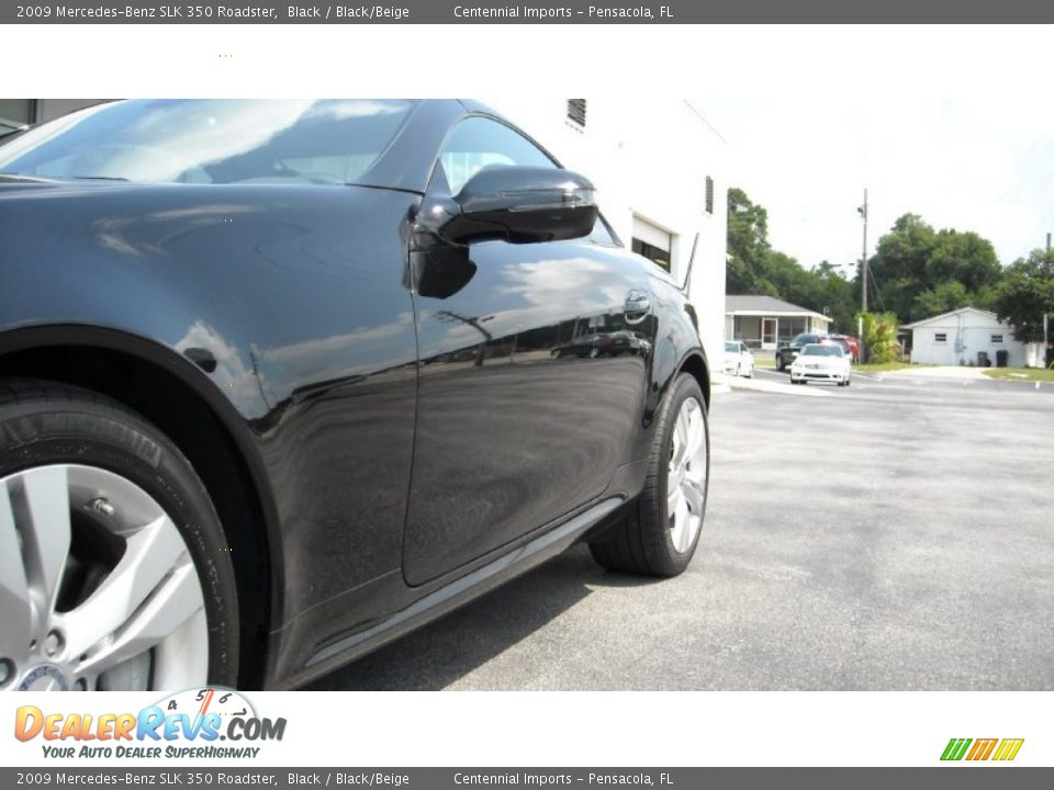 2009 Mercedes-Benz SLK 350 Roadster Black / Black/Beige Photo #9
