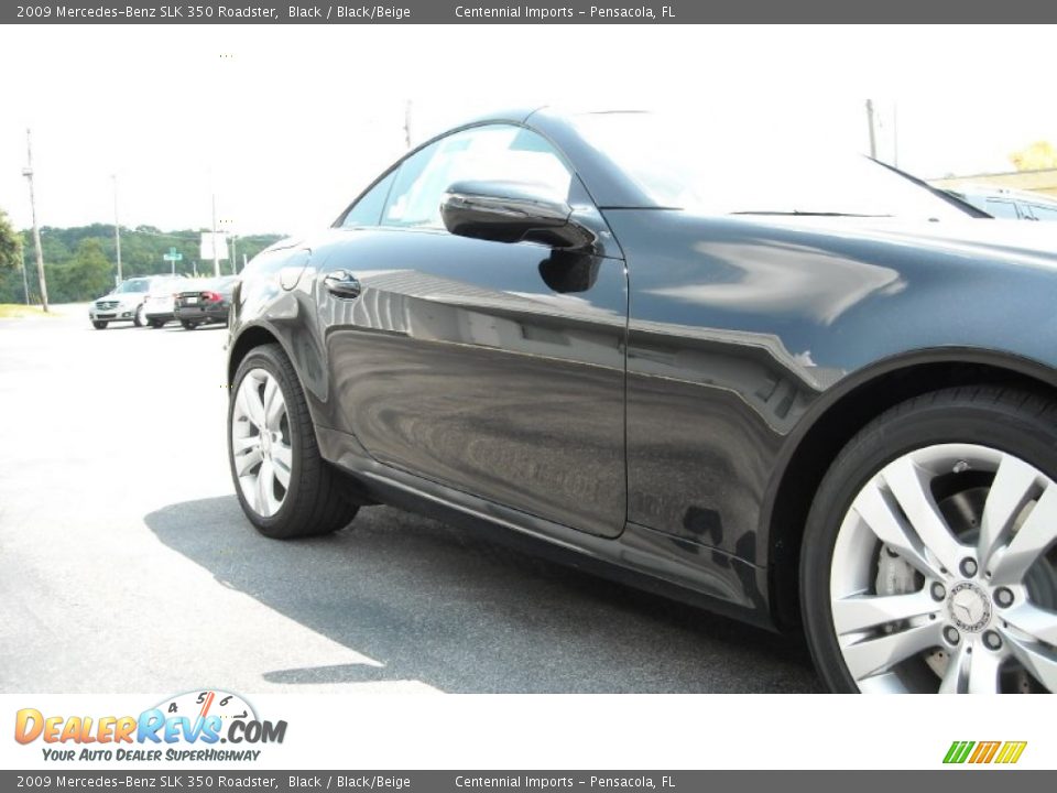 2009 Mercedes-Benz SLK 350 Roadster Black / Black/Beige Photo #10
