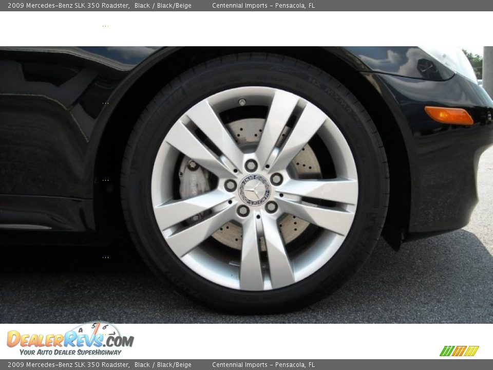 2009 Mercedes-Benz SLK 350 Roadster Black / Black/Beige Photo #11