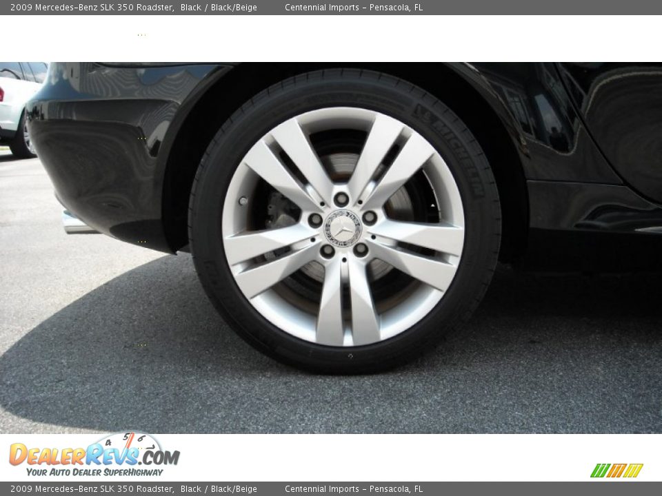 2009 Mercedes-Benz SLK 350 Roadster Black / Black/Beige Photo #12