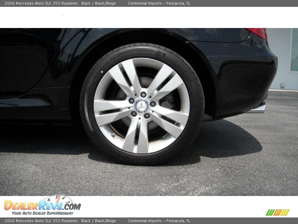 2009 Mercedes-Benz SLK 350 Roadster Black / Black/Beige Photo #13
