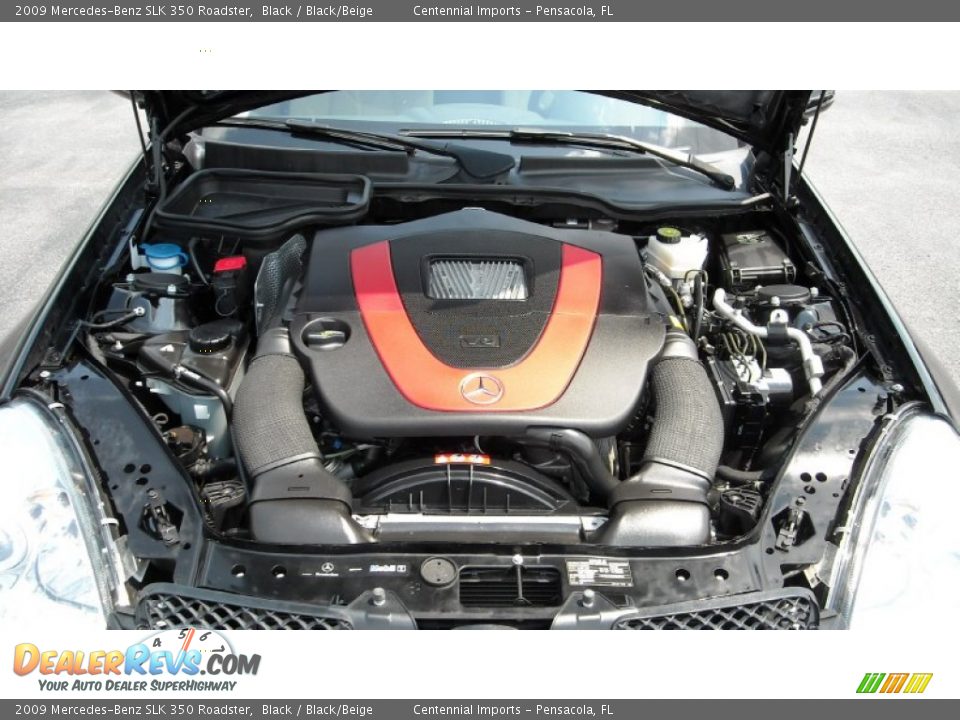 2009 Mercedes-Benz SLK 350 Roadster Black / Black/Beige Photo #15