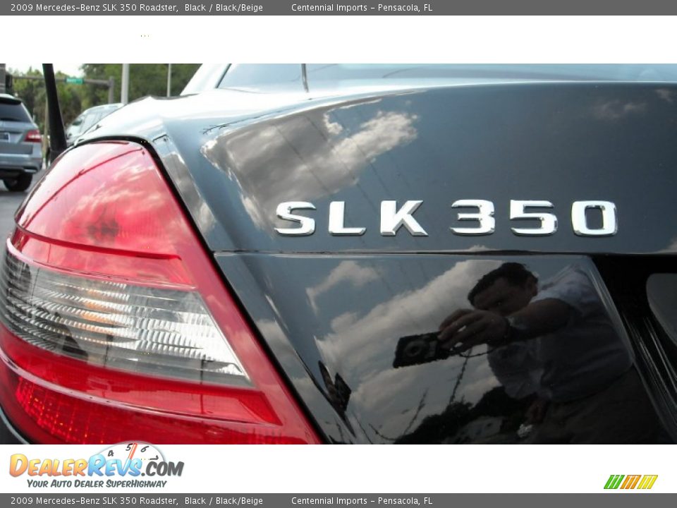 2009 Mercedes-Benz SLK 350 Roadster Black / Black/Beige Photo #17