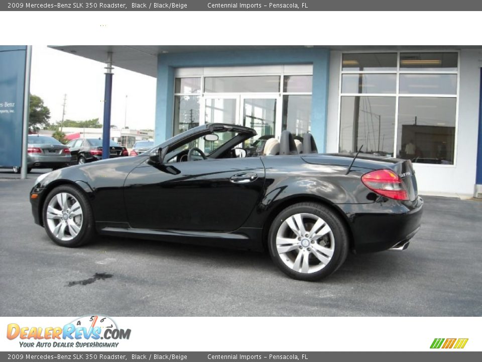 2009 Mercedes-Benz SLK 350 Roadster Black / Black/Beige Photo #19