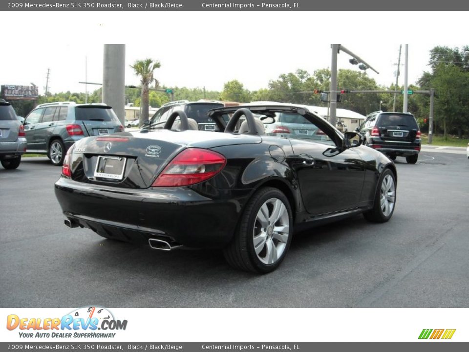 2009 Mercedes-Benz SLK 350 Roadster Black / Black/Beige Photo #20