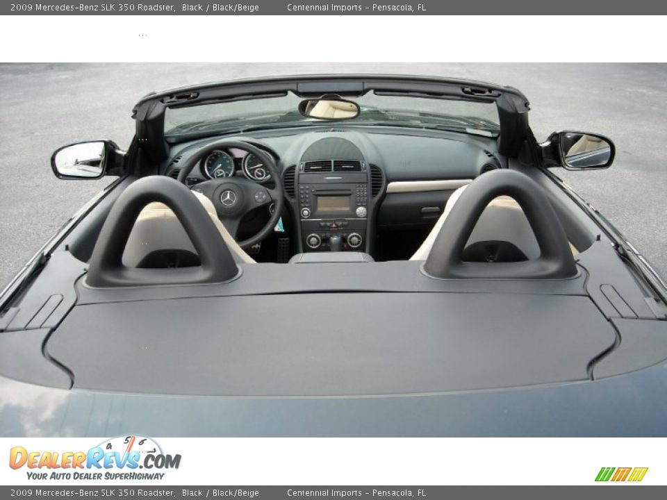 2009 Mercedes-Benz SLK 350 Roadster Black / Black/Beige Photo #21