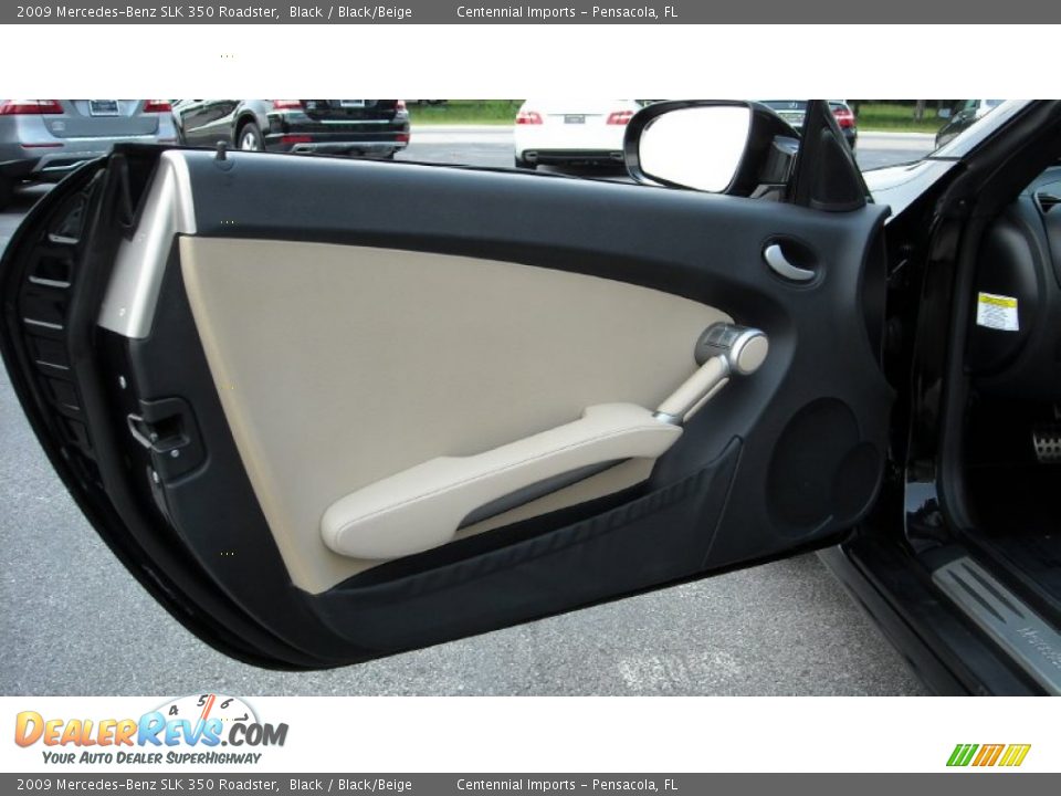 2009 Mercedes-Benz SLK 350 Roadster Black / Black/Beige Photo #25