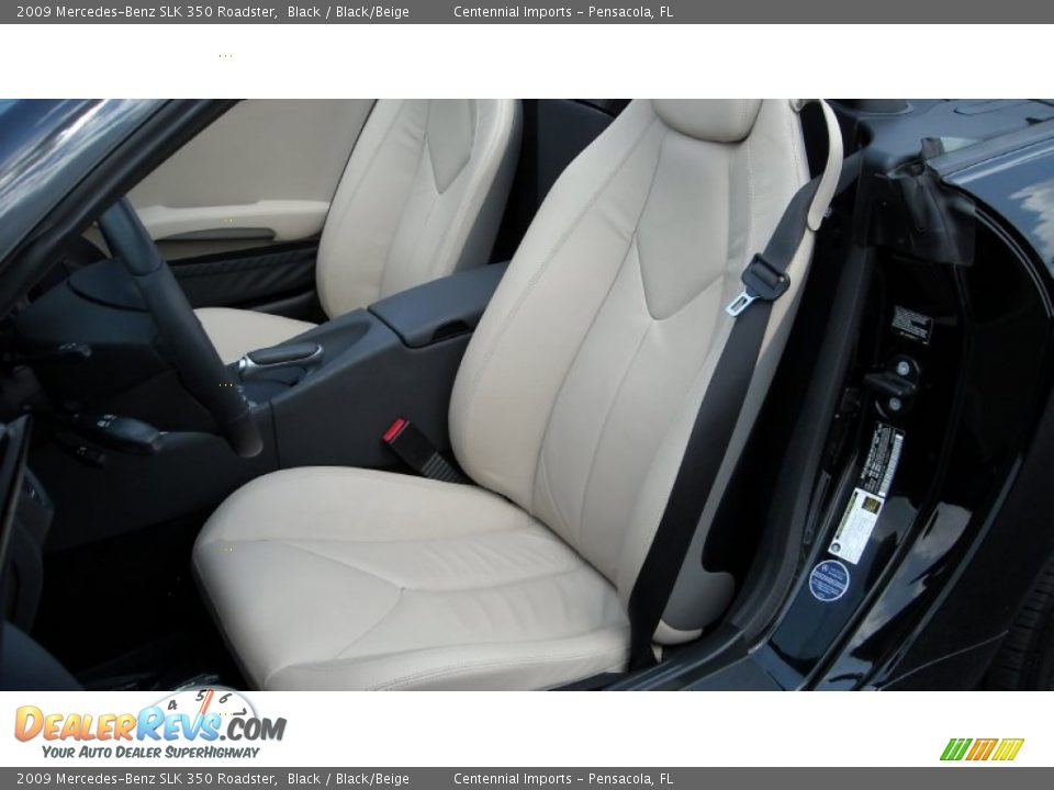 2009 Mercedes-Benz SLK 350 Roadster Black / Black/Beige Photo #26