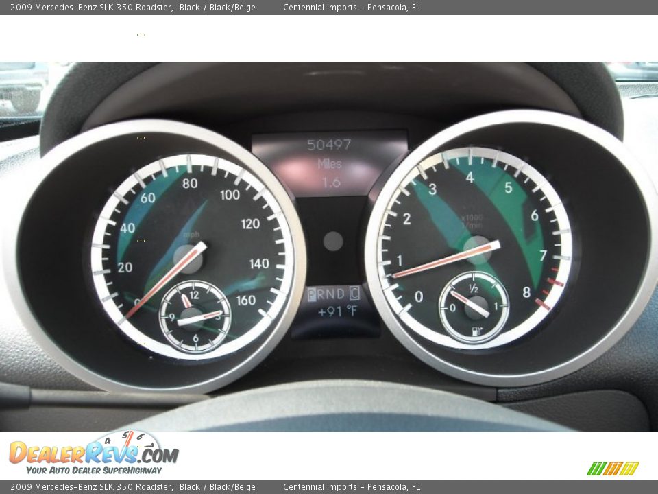 2009 Mercedes-Benz SLK 350 Roadster Black / Black/Beige Photo #29