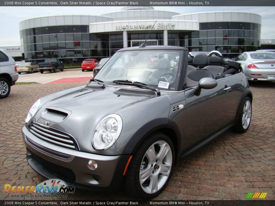 2008 Mini Cooper S Convertible Dark Silver Metallic / Space Gray/Panther Black Photo #1