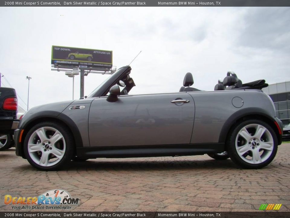 2008 Mini Cooper S Convertible Dark Silver Metallic / Space Gray/Panther Black Photo #2