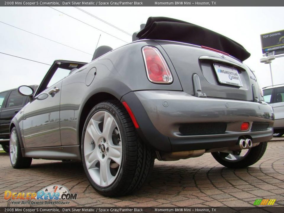 2008 Mini Cooper S Convertible Dark Silver Metallic / Space Gray/Panther Black Photo #3