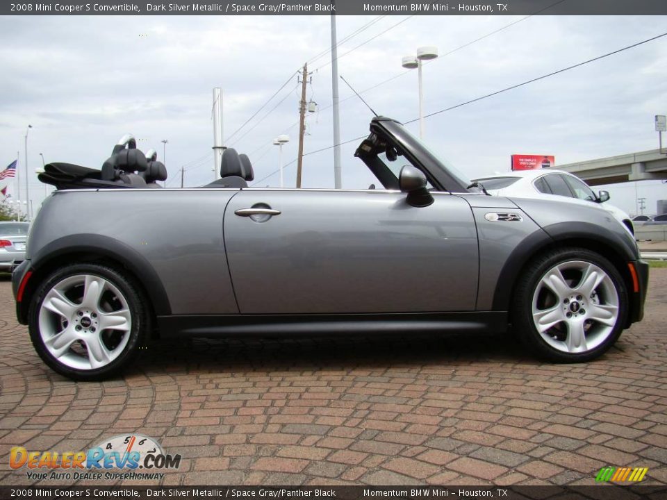 2008 Mini Cooper S Convertible Dark Silver Metallic / Space Gray/Panther Black Photo #6