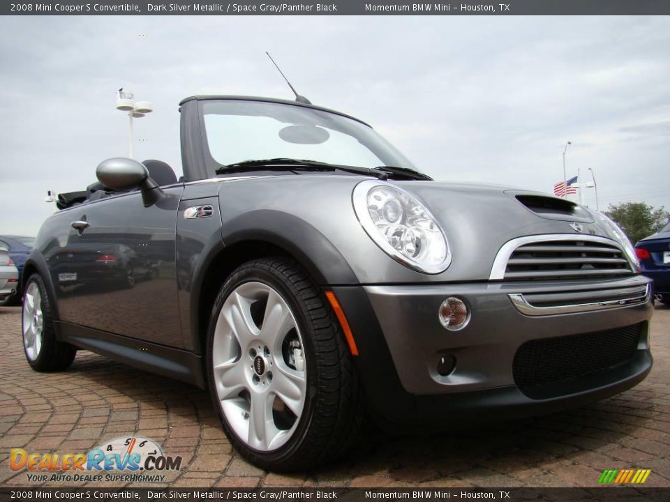 2008 Mini Cooper S Convertible Dark Silver Metallic / Space Gray/Panther Black Photo #7