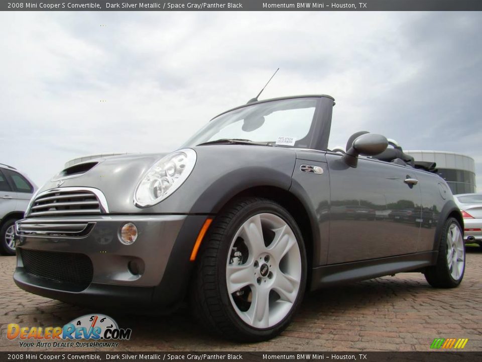 2008 Mini Cooper S Convertible Dark Silver Metallic / Space Gray/Panther Black Photo #9