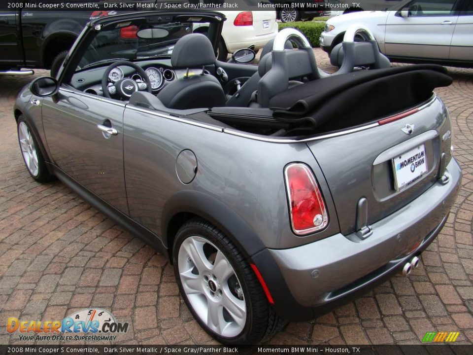 2008 Mini Cooper S Convertible Dark Silver Metallic / Space Gray/Panther Black Photo #11