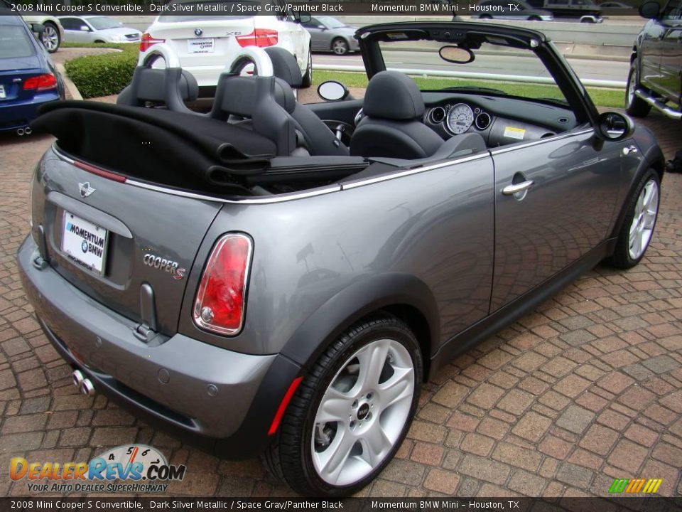 2008 Mini Cooper S Convertible Dark Silver Metallic / Space Gray/Panther Black Photo #13