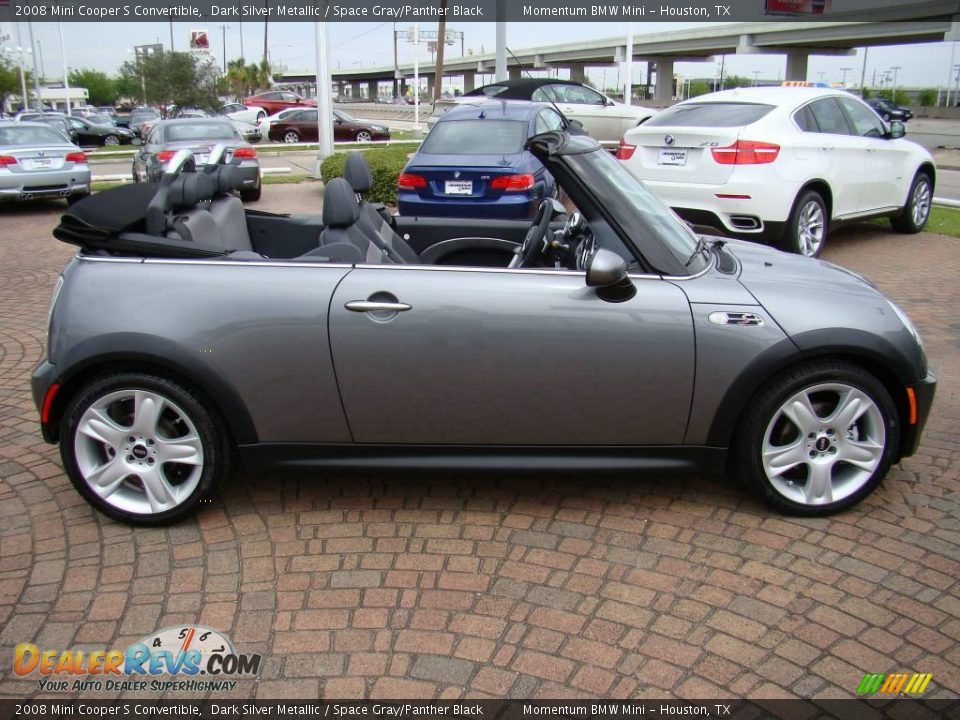 2008 Mini Cooper S Convertible Dark Silver Metallic / Space Gray/Panther Black Photo #14