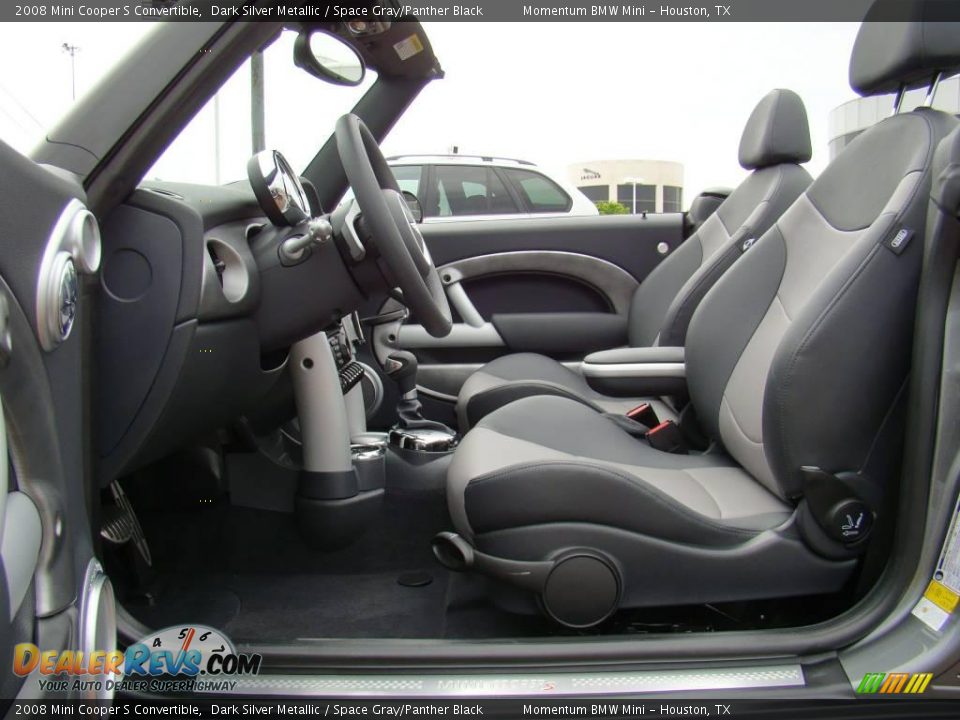 2008 Mini Cooper S Convertible Dark Silver Metallic / Space Gray/Panther Black Photo #17