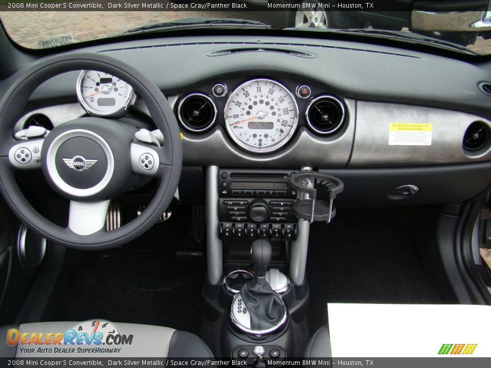 2008 Mini Cooper S Convertible Dark Silver Metallic / Space Gray/Panther Black Photo #20