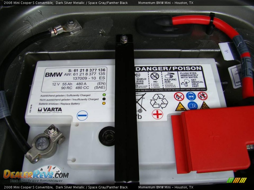 2008 Mini Cooper S Convertible Dark Silver Metallic / Space Gray/Panther Black Photo #22