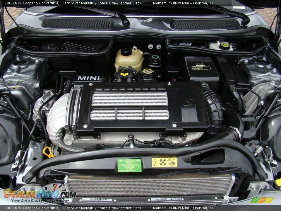 2008 Mini Cooper S Convertible Dark Silver Metallic / Space Gray/Panther Black Photo #23