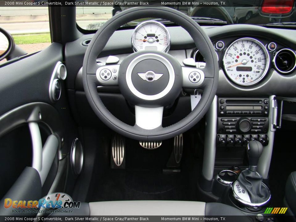 2008 Mini Cooper S Convertible Dark Silver Metallic / Space Gray/Panther Black Photo #26