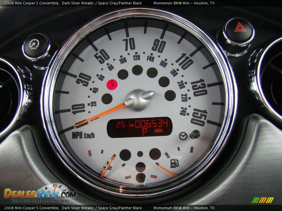 2008 Mini Cooper S Convertible Dark Silver Metallic / Space Gray/Panther Black Photo #29