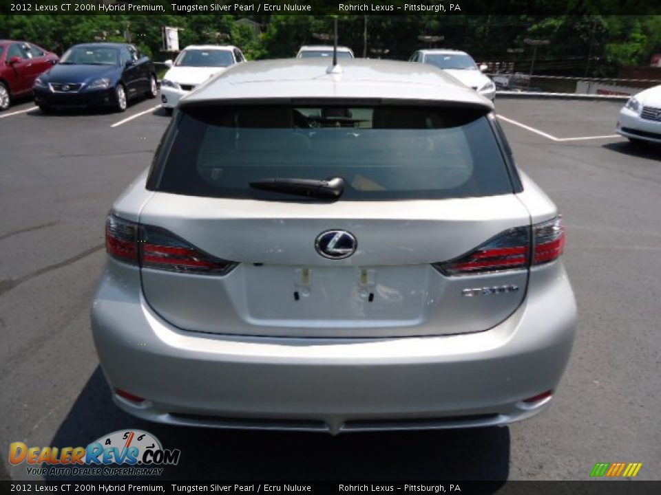 2012 Lexus CT 200h Hybrid Premium Tungsten Silver Pearl / Ecru Nuluxe Photo #3