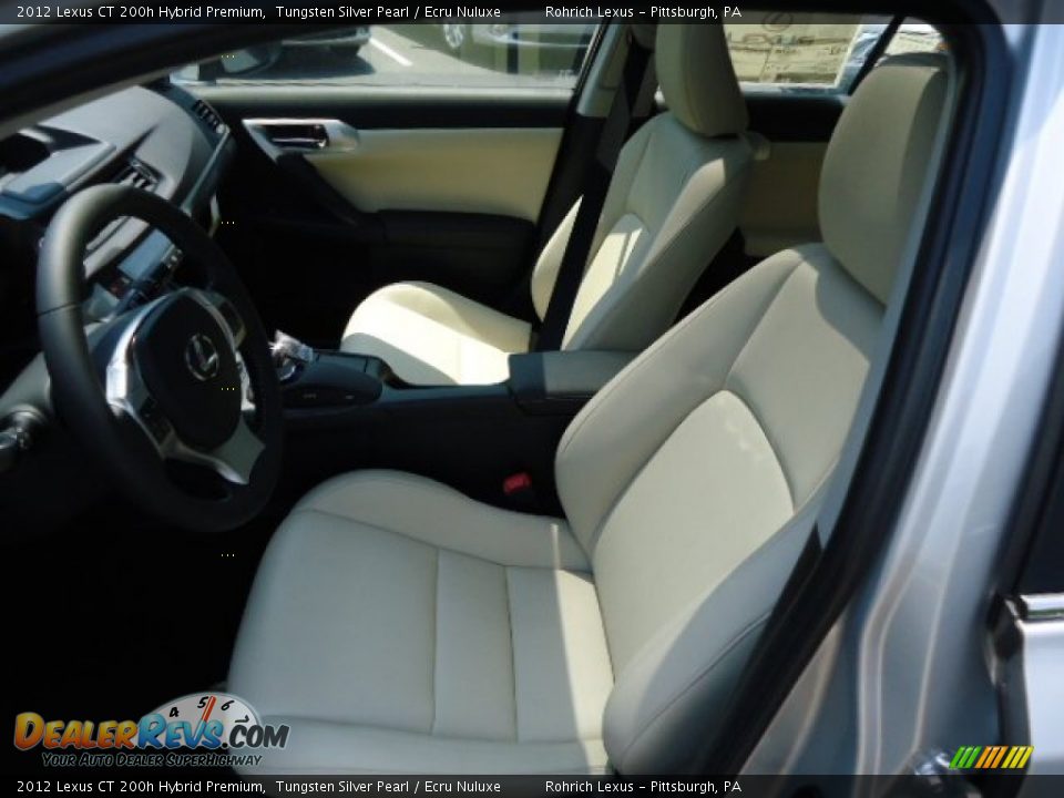 2012 Lexus CT 200h Hybrid Premium Tungsten Silver Pearl / Ecru Nuluxe Photo #10