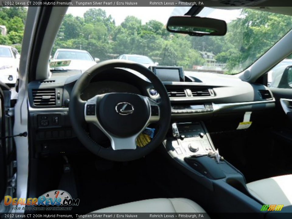 2012 Lexus CT 200h Hybrid Premium Tungsten Silver Pearl / Ecru Nuluxe Photo #12